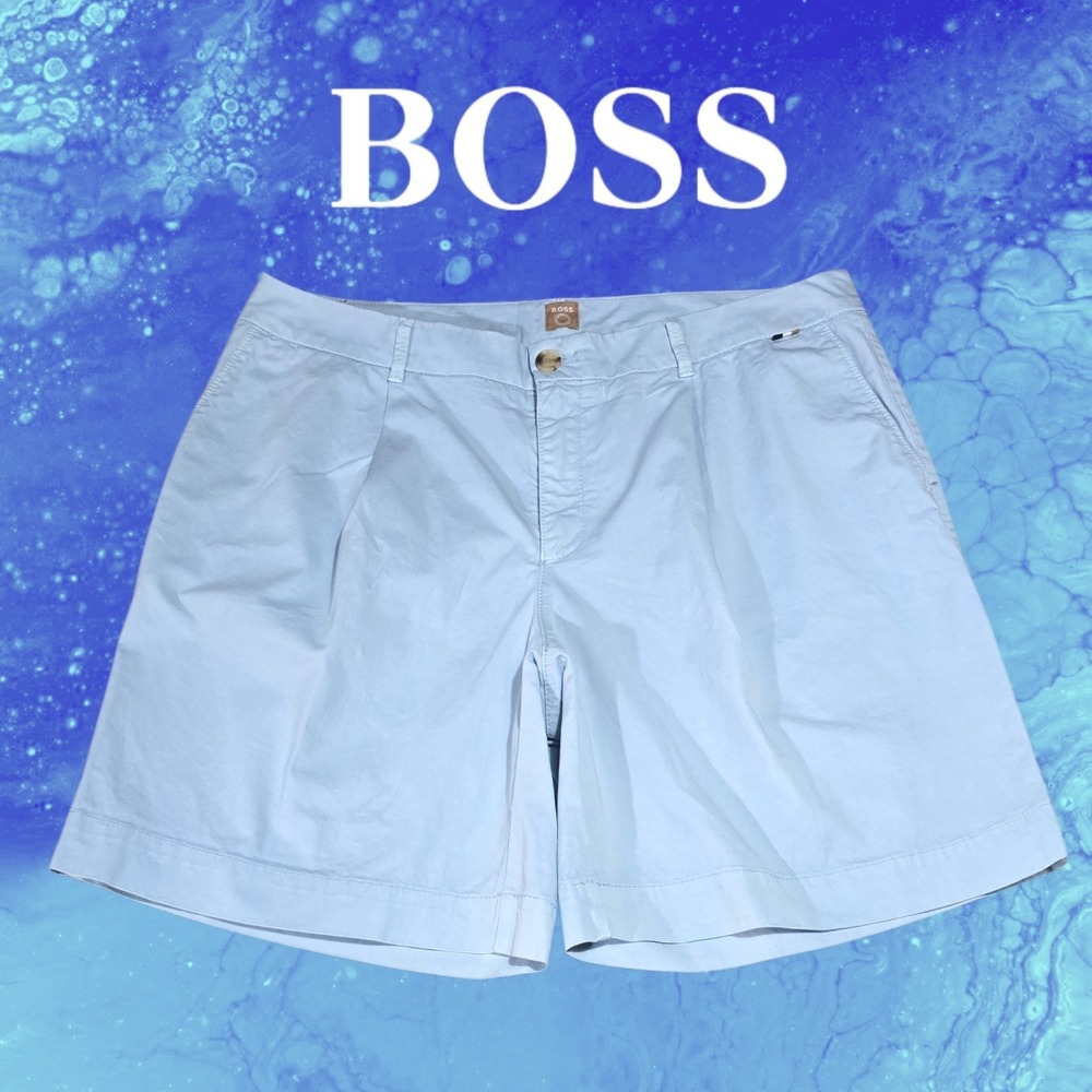 Boss Women's Cotton Stretch‎ Chino Shorts C_Taggie-D Light Blue US 12